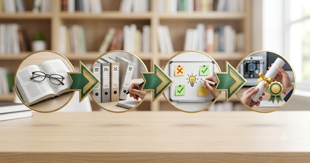 FP2級の効率的な勉強法4ステップを示すイメージ